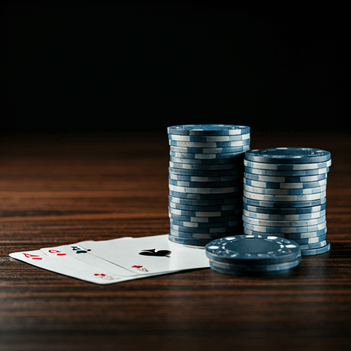 Poker chips on table